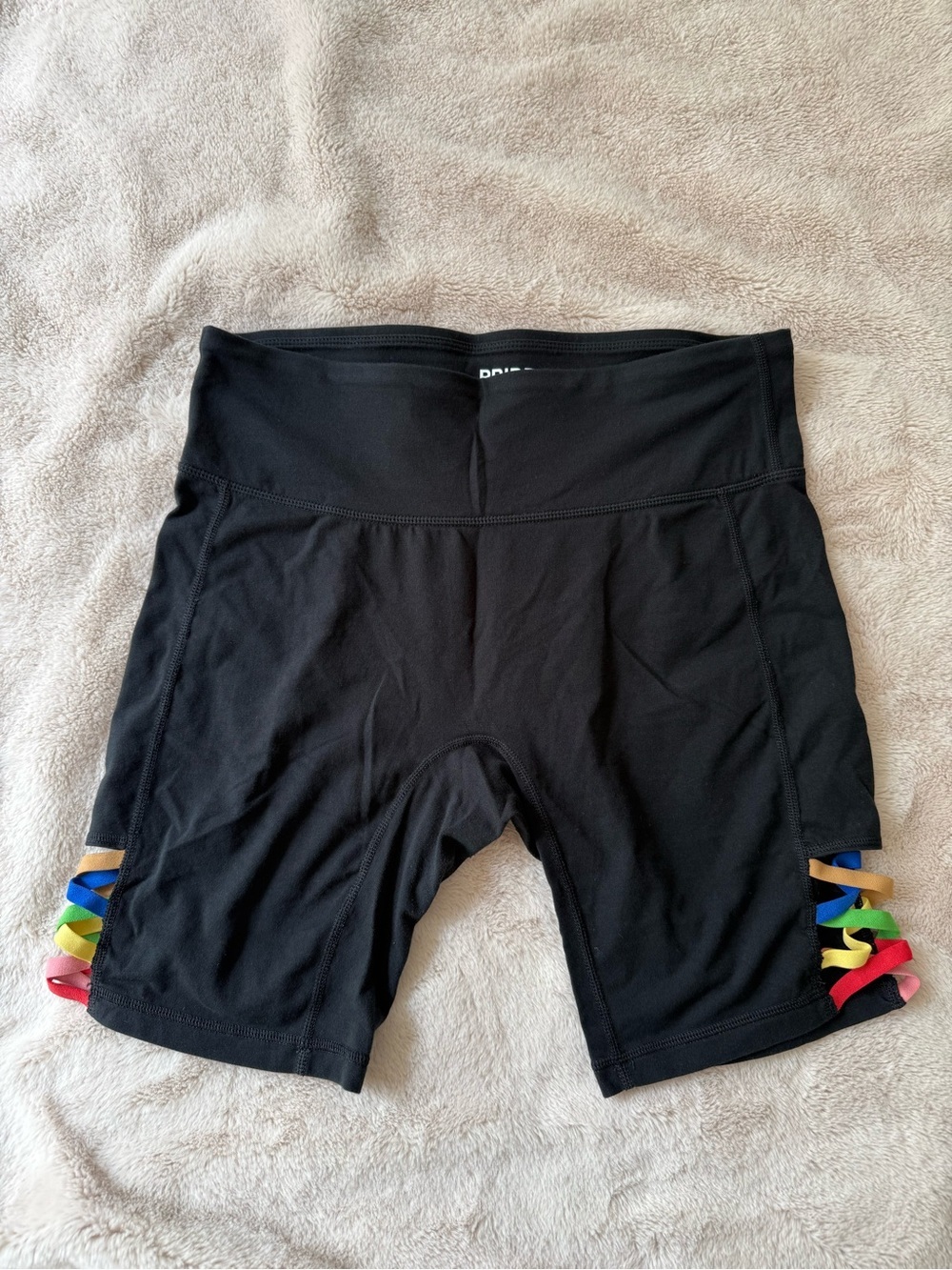 Target Pride Rainbow Lace Detail Bike Shorts Black Size M